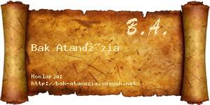 Bak Atanázia névjegykártya